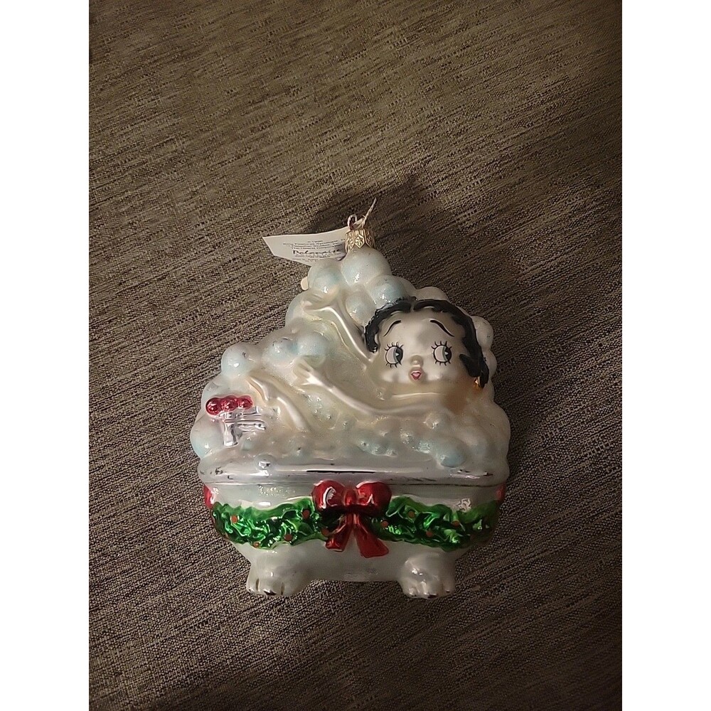 READ Betty Boop Polonaise Collection Holiday Christmas Glass Ornament Kurt Adler